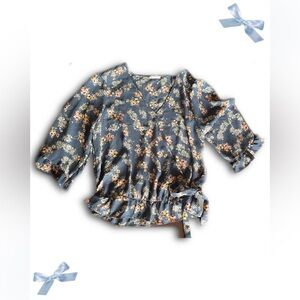 Sienna Sky blue floral blouse - S
